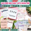 Lịch Mini 2.026 Bỏ Túi và Để Bàn Ngày Âm - Capypara, Gấu Dâu, 23,500 VND