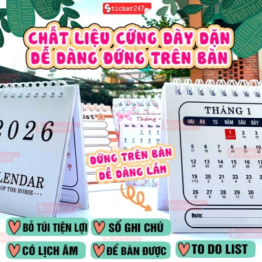 Lịch Mini 2.026 Bỏ Túi và Để Bàn Ngày Âm - Capypara, Gấu Dâu, 23,500 VND 2