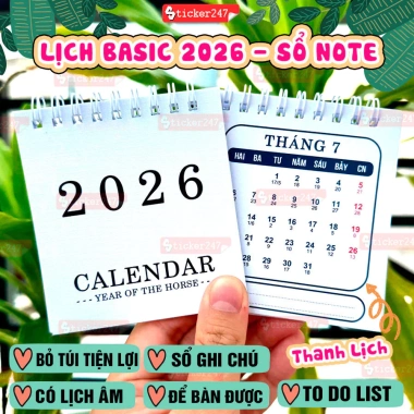 Lịch Mini 2.026 Bỏ Túi và Để Bàn Ngày Âm - Capypara, Gấu Dâu, 23,500 VND 6