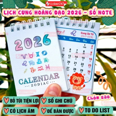 Lịch Mini 2.026 Bỏ Túi và Để Bàn Ngày Âm - Capypara, Gấu Dâu, 23,500 VND 8