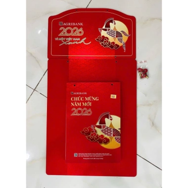 Lịch Ngân Hàng Agribank 2.026 Đỏ 14.5x20.5cm – Treo Tường, Không Kèm Hộp, Giá 119k