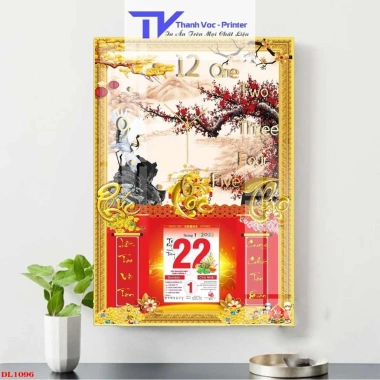 Lịch Tết 2.023 Cây Đồng Tiền và Hoa Mai 40x60cm Độ Dày 10mm - Giá Ưu Đãi 260.000 8