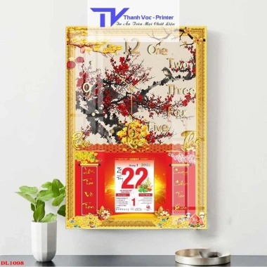 Lịch Tết 2.023 Cây Đồng Tiền và Hoa Mai 40x60cm Độ Dày 10mm - Giá Ưu Đãi 260.000 9
