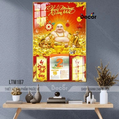 Lịch Tết 2.026 6mm Gỗ tráng gương 40x60cm Viền bo cao cấp mẫu đẹp Tặng Bloc lịch đại