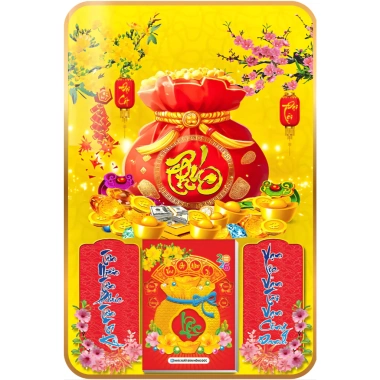 Lịch Tết 2.026 7 Mẫu Túi Tài Lộc Treo Tường Laminate Tráng Gương 40x60 cm Giá 224k