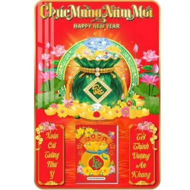 Lịch Tết 2.026 7 Mẫu Túi Tài Lộc Treo Tường Laminate Tráng Gương 40x60 cm Giá 224k