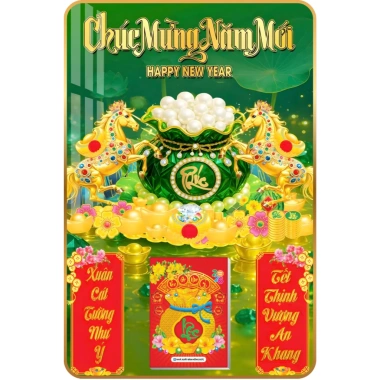 Lịch Tết 2.026 7 Mẫu Túi Tài Lộc Treo Tường Laminate Tráng Gương 40x60 cm Giá 224k