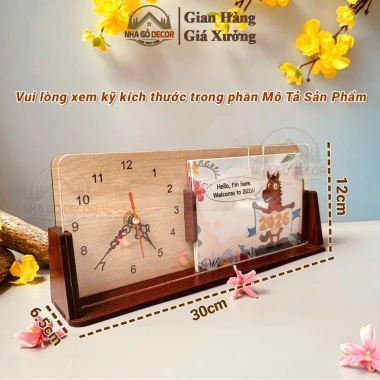 Lịch Tết 2.026 A6 Thay Tháng Đồng Hồ Gỗ Để Bàn NHAGO Không Ồn Quà Doanh Nghiệp