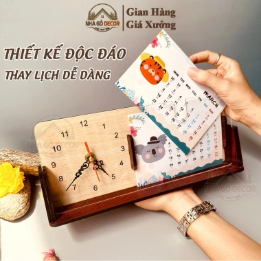 Lịch Tết 2.026 A6 Thay Tháng Đồng Hồ Gỗ Để Bàn NHAGO Không Ồn Quà Doanh Nghiệp 5 Lịch Tết 2.026 A6 Thay Tháng Đồng Hồ Gỗ Để Bàn NHAGO Không Ồn Quà Doanh Nghiệp 5
