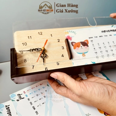 Lịch Tết 2.026 A6 Thay Tháng Đồng Hồ Gỗ Để Bàn NHAGO Không Ồn Quà Doanh Nghiệp 7 Lịch Tết 2.026 A6 Thay Tháng Đồng Hồ Gỗ Để Bàn NHAGO Không Ồn Quà Doanh Nghiệp 7