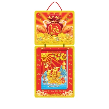 Lịch Tết 2.026 bìa gấp giữa 30x65cm in UV tráng gương cao cấp kèm bloc đại 20x30cm - Giá chỉ 225.000đ
