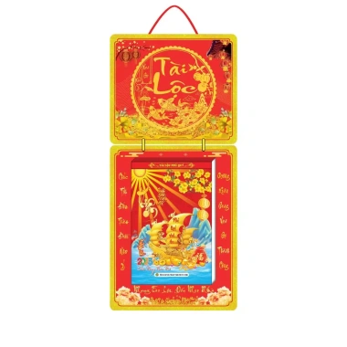 Lịch Tết 2.026 bìa gấp giữa 30x65cm in UV tráng gương cao cấp kèm bloc đại 20x30cm - Giá chỉ 225.000đ