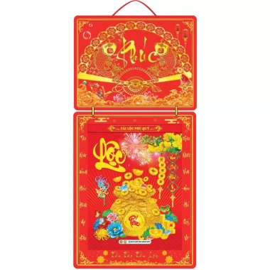 Lịch Tết 2.026 bìa gấp giữa KT 39x79cm tráng gương, bọc viền, kèm bloc 30x40 mẫu 01 – Giá 412.500 VND