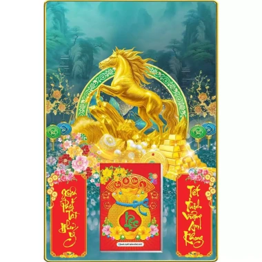 Lịch Tết 2.026 bìa gỗ tráng gương viền Mã Đáo Thành Công 05 kt 40x60cm bloc 14.5x20.5cm Giá ưu đãi 187.500 VND