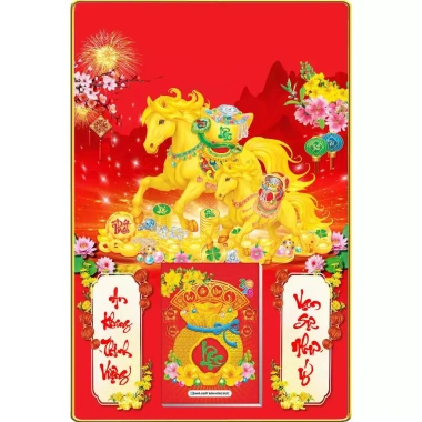 Lịch Tết 2.026 bìa gỗ tráng gương viền Mã Đáo Thành Công 05 kt 40x60cm bloc 14.5x20.5cm Giá ưu đãi 187.500 VND