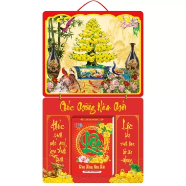 Lịch tết 2.026 bìa lò xo 40x68cm in UV tráng gương viền cao cấp bloc 17x26cm 225.000 VND 2