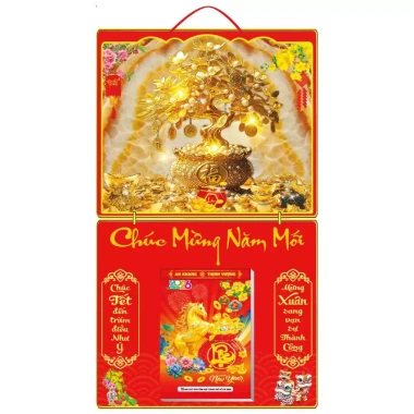 Lịch tết 2.026 bìa lò xo 40x68cm in UV tráng gương viền cao cấp bloc 17x26cm 225.000 VND 5