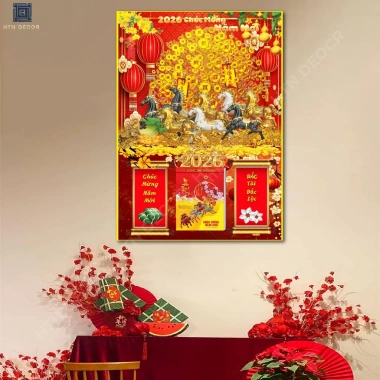 Lịch Tết 2.026 Bính Ngọ Tráng Gương Mã Thành Công Thiết Kế Theo Yêu Cầu Quà Tặng Doanh Nghiệp Quà Tết