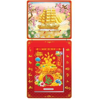 Lịch Tết 2.026 Bloc 17x26‑30x40cm Thuận Buồm Xuôi Gió Trọn Bộ Đầu Treo Laminate giảm giá 238.100₫