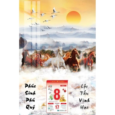 Lịch Tết 2.026 Bloc Đại Tranh Treo Tường Laminate 40x60cm Bìa Gương Cao Cấp 175.000 3