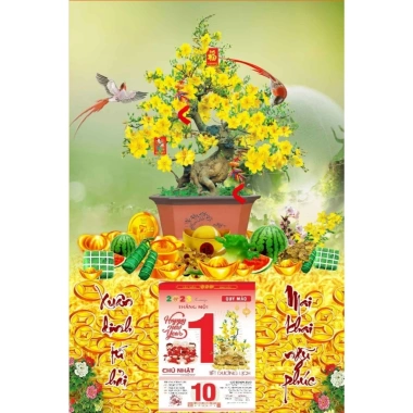 Lịch Tết 2.026 Bloc Đại Tranh Treo Tường Laminate 40x60cm Bìa Gương Cao Cấp 175.000 6