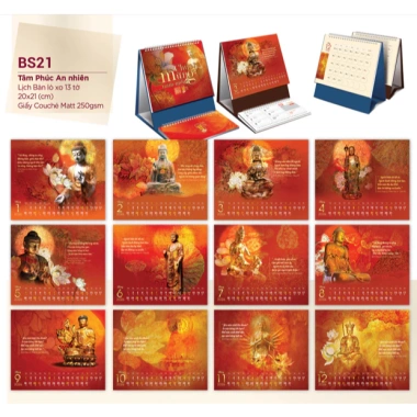Lịch Tết 2.026 Bông Sen - Lịch để bàn đa chủ đề M3 kèm giấy note, giảm 39.000₫