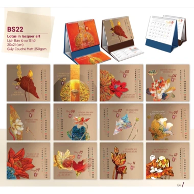 Lịch Tết 2.026 Bông Sen - Lịch để bàn đa chủ đề M3 kèm giấy note, giảm 39.000₫