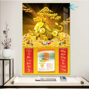 Lịch Tết 2.026 Cây Kim Tiền 30x40cm Treo Tường - Khung viền bo, Tặng Bloc 10,5x14,5cm - Giá ưu đãi 93.000đ 4