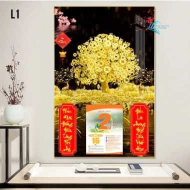 Lịch Tết 2.026 Cây Kim Tiền 30x40cm Treo Tường - Khung viền bo, Tặng Bloc 10,5x14,5cm - Giá ưu đãi 93.000đ 5