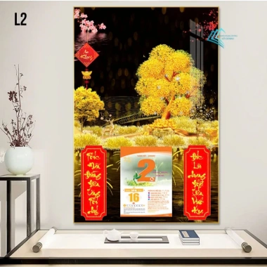 Lịch Tết 2.026 Cây Kim Tiền 30x40cm Treo Tường - Khung viền bo, Tặng Bloc 10,5x14,5cm - Giá ưu đãi 93.000đ 7