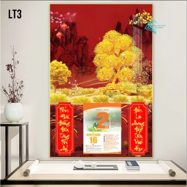 Lịch Tết 2.026 Cây Kim Tiền 30x40cm Treo Tường - Khung viền bo, Tặng Bloc 10,5x14,5cm - Giá ưu đãi 93.000đ 8