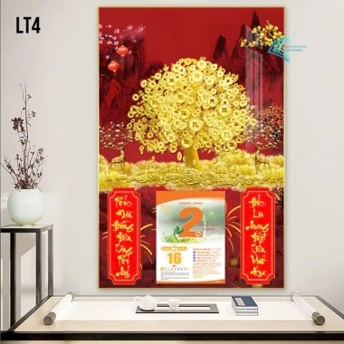 Lịch Tết 2.026 Cây Kim Tiền 30x40cm Treo Tường - Khung viền bo, Tặng Bloc 10,5x14,5cm - Giá ưu đãi 93.000đ 10
