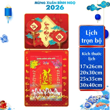 Lịch Tết 2.026 Đầu Treo Laminate 20x30 25x25 30x40 Siêu Đại Vạn Sự Như Ý Giá 300.000đ