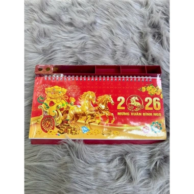 Lịch Tết 2.026 Đế Nhựa Dáng Ngang - Lịch Để Bàn Văn Phòng & Gia Đình, Giá Ưu Đãi 71.100₫