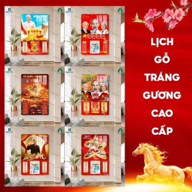Lịch Tết 2.026 Đốc Lịch 3 Bác Gỗ Treo Tường Tráng Gương - Giá ưu đãi 121.390 VND