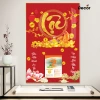 Lịch Tết 2.026 gỗ tráng gương 30x40cm viền vàng - Nhiều mẫu nhỏ, tặng Bloc trung 5
