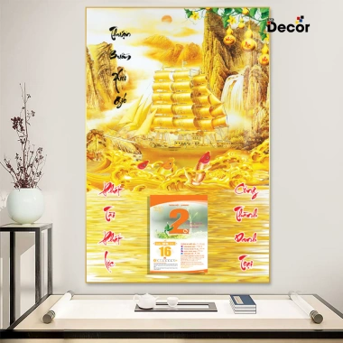 Lịch Tết 2.026 gỗ tráng gương 30x40cm viền vàng - Nhiều mẫu nhỏ, tặng Bloc trung 6 Lịch Tết 2.026 gỗ tráng gương 30x40cm viền vàng - Nhiều mẫu nhỏ, tặng Bloc trung 6