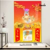 Lịch Tết 2.026 gỗ tráng gương 30x40cm viền vàng - Nhiều mẫu nhỏ, tặng Bloc trung 7