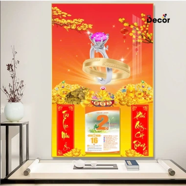 Lịch Tết 2.026 gỗ tráng gương 30x40cm viền vàng - Nhiều mẫu nhỏ, tặng Bloc trung 7 Lịch Tết 2.026 gỗ tráng gương 30x40cm viền vàng - Nhiều mẫu nhỏ, tặng Bloc trung 7