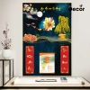 Lịch Tết 2.026 gỗ tráng gương 30x40cm viền vàng - Nhiều mẫu nhỏ, tặng Bloc trung 8