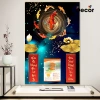 Lịch Tết 2.026 gỗ tráng gương 30x40cm viền vàng - Nhiều mẫu nhỏ, tặng Bloc trung 10