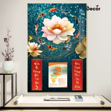 Lịch Tết 2.026 Gỗ Tráng Gương Cửu Ngư Quần Hội + Hoa Sen Viền Vàng Cao Cấp - Tặng Bloc Đại 3 Lịch Tết 2.026 Gỗ Tráng Gương Cửu Ngư Quần Hội + Hoa Sen Viền Vàng Cao Cấp - Tặng Bloc Đại 3