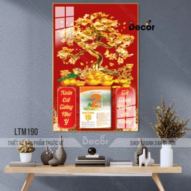 Lịch Tết 2.026 Gỗ Tráng Gương Hoa Mai Mẫu Mới – Viền Cao Cấp kèm Bloc Lịch – 105.600đ 2