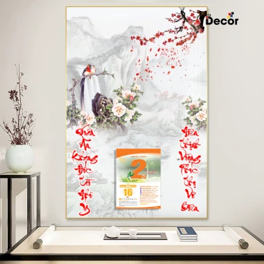 Lịch Tết 2.026 Gỗ tráng gương Thuỷ Mặc Sơn Thuỷ viền vàng cao cấp Tặng Bloc đại 9 Lịch Tết 2.026 Gỗ tráng gương Thuỷ Mặc Sơn Thuỷ viền vàng cao cấp Tặng Bloc đại 9