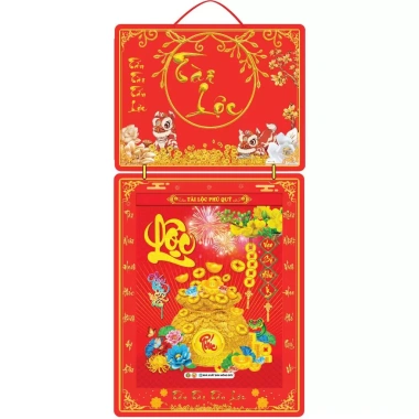 Lịch Tết 2.026 mẫu 02 – Bộ bìa gấp giữa KT 39x79cm, tráng gương, bọc viền, bloc 30x40cm, chỉ 412.500đ 3
