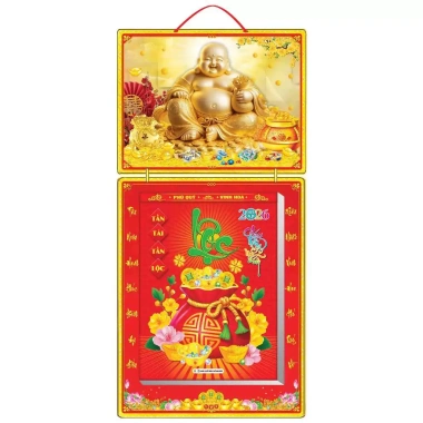 Lịch Tết 2.026 mẫu 02 – Bộ bìa gấp giữa KT 39x79cm, tráng gương, bọc viền, bloc 30x40cm, chỉ 412.500đ 4