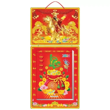 Lịch Tết 2.026 mẫu 02 – Bộ bìa gấp giữa KT 39x79cm, tráng gương, bọc viền, bloc 30x40cm, chỉ 412.500đ 6