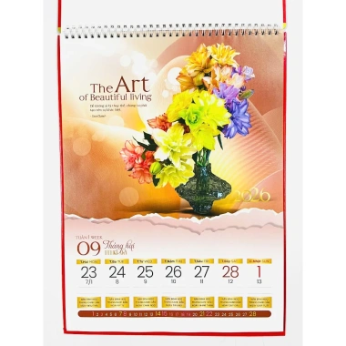 Lịch Tết 2.026 size 30x40 treo tường 52 tuần 53 tờ lò xo - Giá chỉ 266.000đ 3