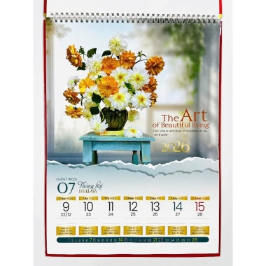 Lịch Tết 2.026 size 30x40 treo tường 52 tuần 53 tờ lò xo - Giá chỉ 266.000đ 5