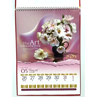 Lịch Tết 2.026 size 30x40 treo tường 52 tuần 53 tờ lò xo - Giá chỉ 266.000đ 6